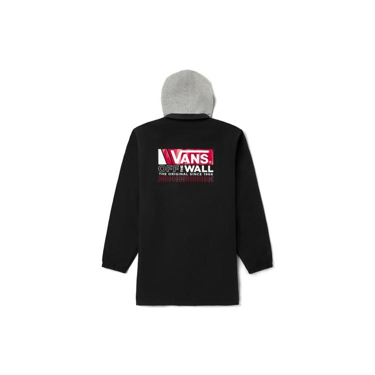 Vans Куртки Мужские Черные С Капюшоном Средней Длины VN0A4USBBLK
