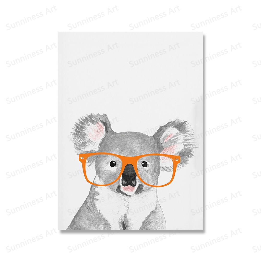 Сафари детеныши животных лев зебра в очках постеры холст картина детская настенная живопись печать детская комната фотографии скандинавский детский декор