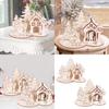 Elegant Nordic 3d Wooden Christmas Tree House Puzzle Delightful Tabletop Decor