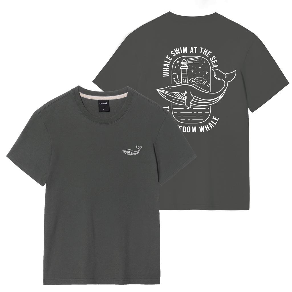 OKSTAR Lighthouse Whale Short Sleeve T-Shirt (Type A)