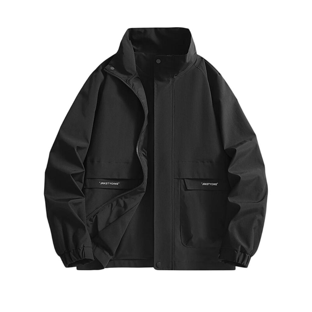 New Zipper Casual Coat Loose Collar Big Pocket Jacket Large Size Fashion Leisure Outdoor Sports Coat