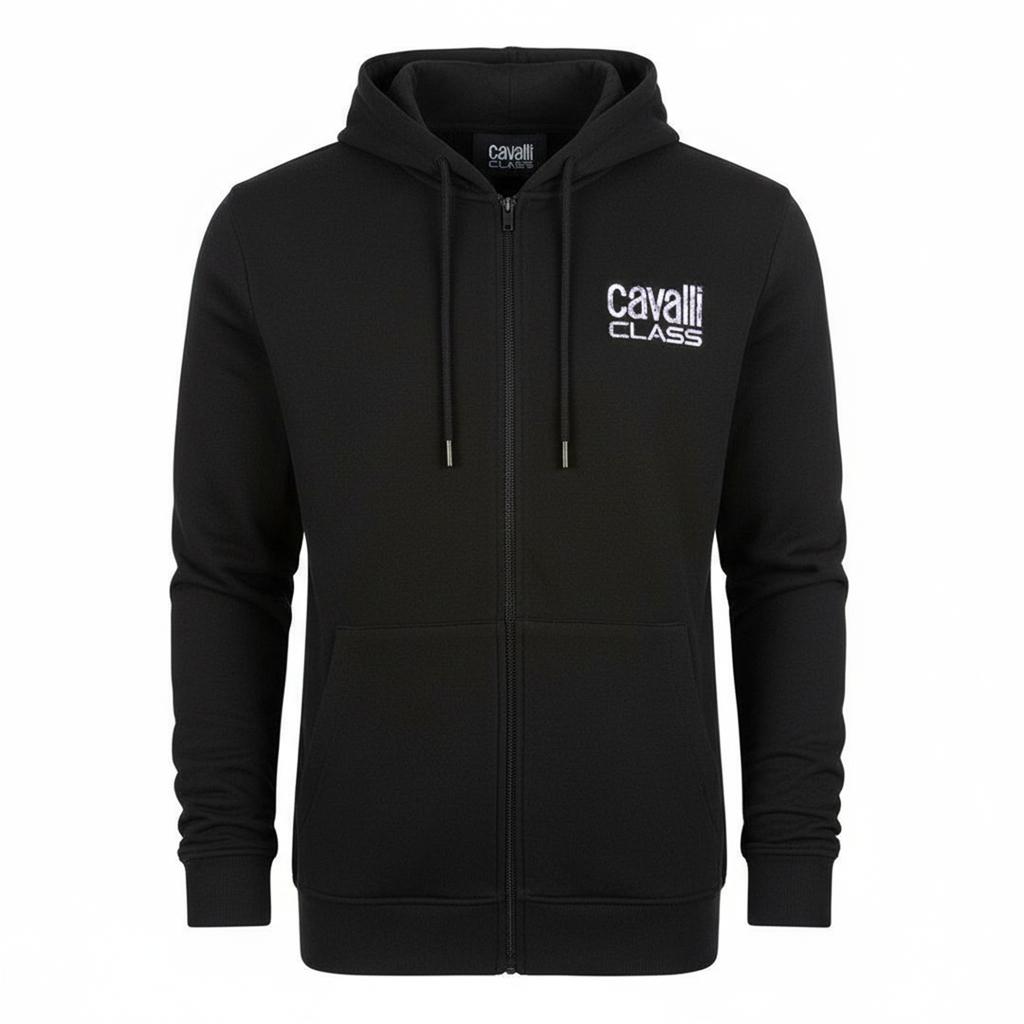 Cavalli Class Mens Logo Full Zip Hoodie