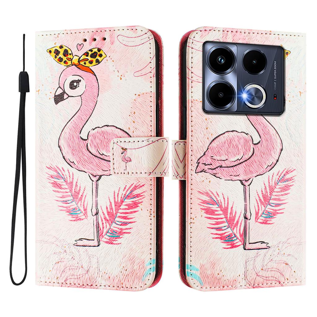 Роскошный кожаный чехол-кошелек в стиле книги с рисунком фламинго для Infinix Smart 4 X653,Hot 9 Play,Hot 10 Play,Smart 6,X680,HOT 8,X650,HOT 40...