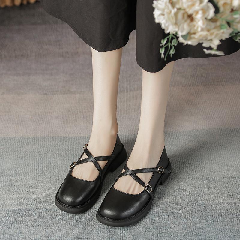 Туфли на плоской подошве из натуральной кожи Yuexinwang для женщин Huizhou, виноградные, черные, маленькие кожаные туфли, женские туфли в британском стиле, мокасины на толстой подошве