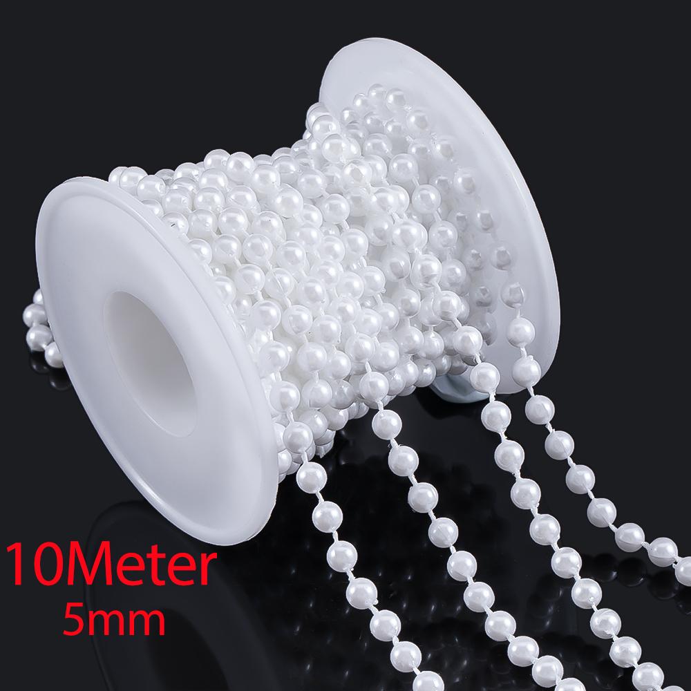 10M 2M ABS Imitation Pearl Star Bead Chain Line Cord Plastic Thread Trim DIY Wedding Party Decor Jewelry Findings Craft Material