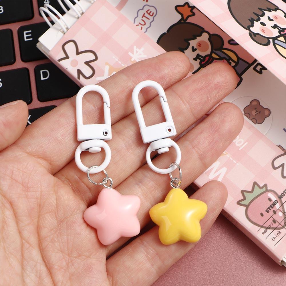 Chubby Chubby Milk Yellow Star Keychain Pentagram Yellow Pink Stars Keychain   Birthday Gifts