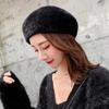 Women's Autumn and Winter Hats Plus Velvet Thickening Warm Ear Protection Knitted Hat Beret Rabbit Fur Hat Woolen Hat Women