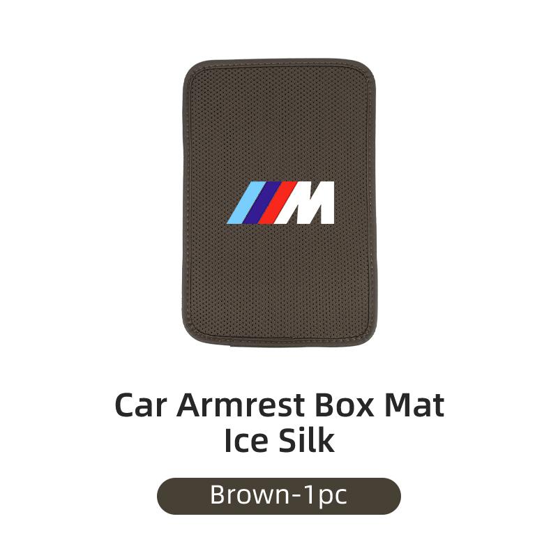BAFT6 2025 Hot Car Interior Armrest Box Cover Console Ice Silk Booster Storage Pad For BMW 1 3 5 Series X1 X4 X5 X7 G20 G38 F20 F39 F4