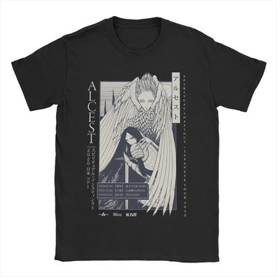 Мужская футболка Французская группа ALCEST Новинка Хлопковые футболки с коротким рукавом Музыкальная футболка Круглый вырез Одежда Идея подарка