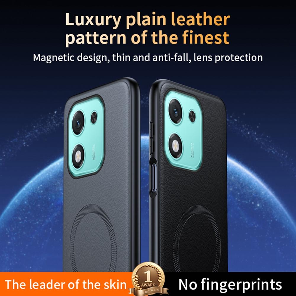 Чехол для Honor X70i, совместимый с MagSafe, с кожаным покрытием, из ТПУ+ПК