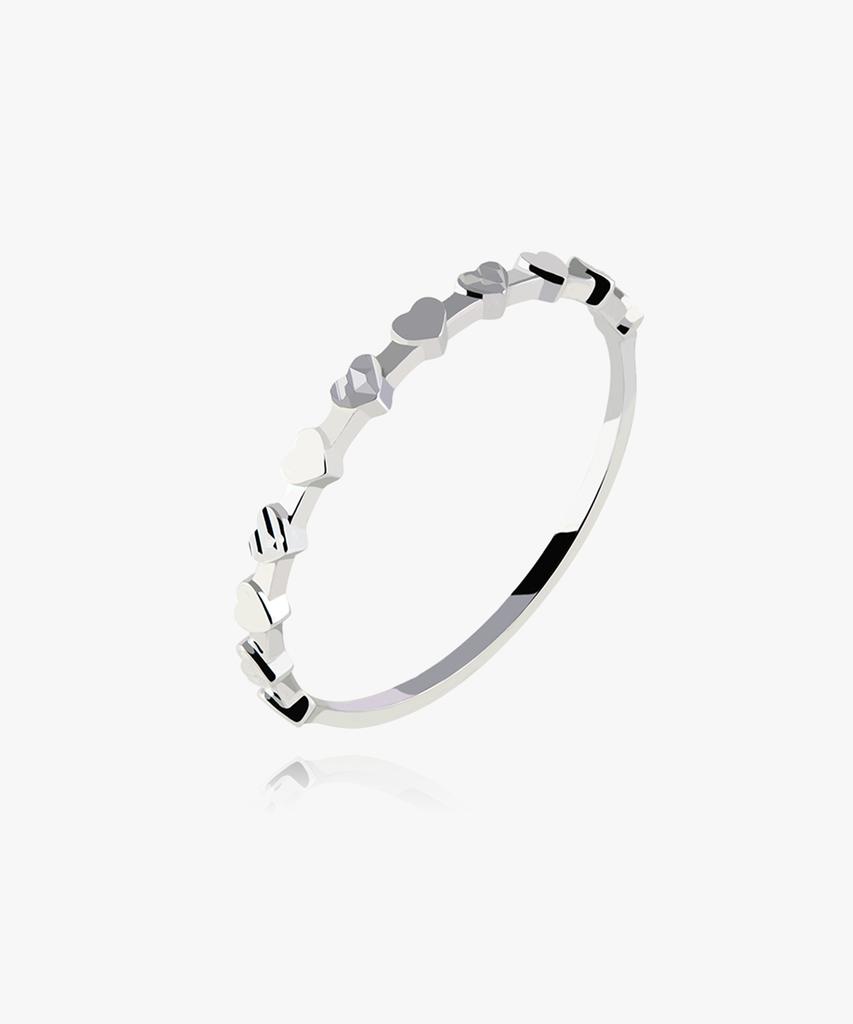 Helene Jewelry Кольцо Мини Сердце Вырез Мост Серебро 925 (Тип C)