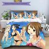 Beach Anime Girls Bedding Set Breathable Duvet Cover with Pillowcases Decorative Bed Linen for Bedroom Home Decoration Birthday Gift