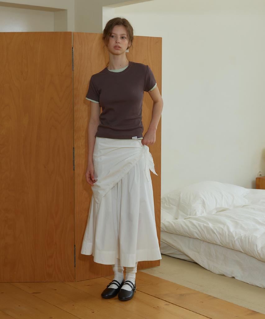 Anoetic Anc Soft Scarf Flare Skirt_White