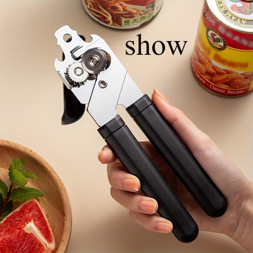 Консервный нож из нержавеющей стали — удобная ручка, многофункциональная ручная открывалка для бутылок для пожилых людей и людей со слабыми руками, кухонный гаджет для семей и общежитий