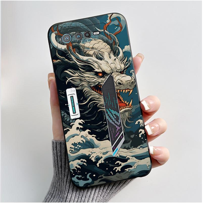 Чехол для телефона Asus ROG Phone 6 5G, мягкий силиконовый, черный, элегантный стиль, мультяшный узор, чехол со снежной горой