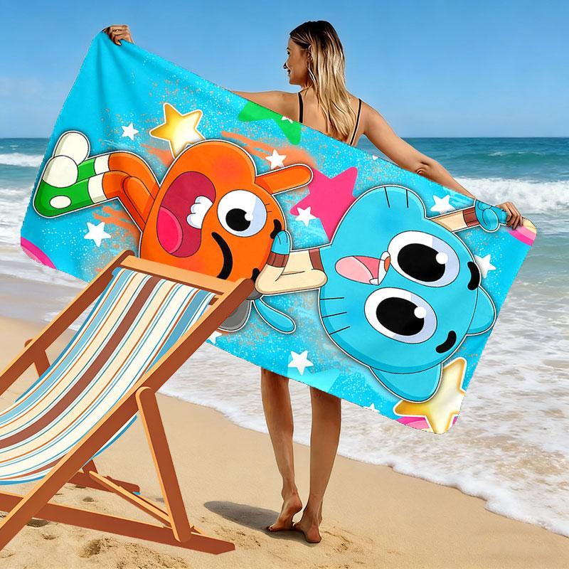 Darwin Gumball Print Beach Towel, Large Soft Quick Dry Towel for Beach Camping Swimming