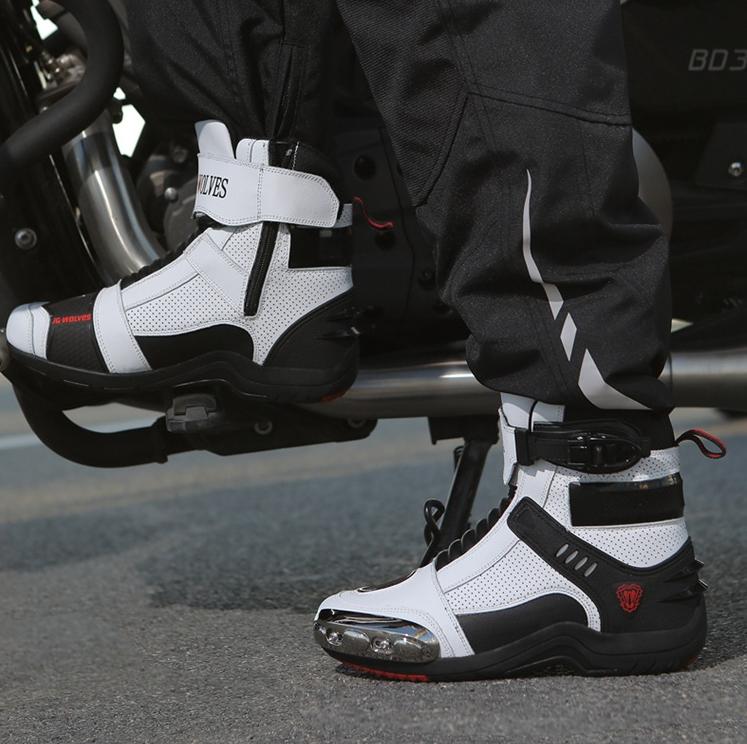 Мотоциклетная обувь из натуральной кожи для мужчин и женщин, мотоциклетная обувь, гоночные ботинки для бездорожья, мотоциклетное снаряжение, рыцарские ботинки