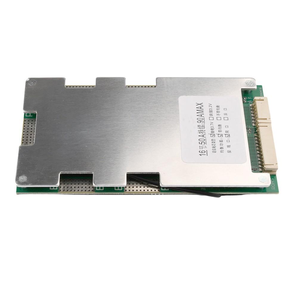 16S 60V 50A Литий-ионная Литиевая 18650 Аккумуляторная Плата BMS PCB Защитная Плата Один Порт С Балансировкой Пиковый Ток 90A Защита Аккумулятора