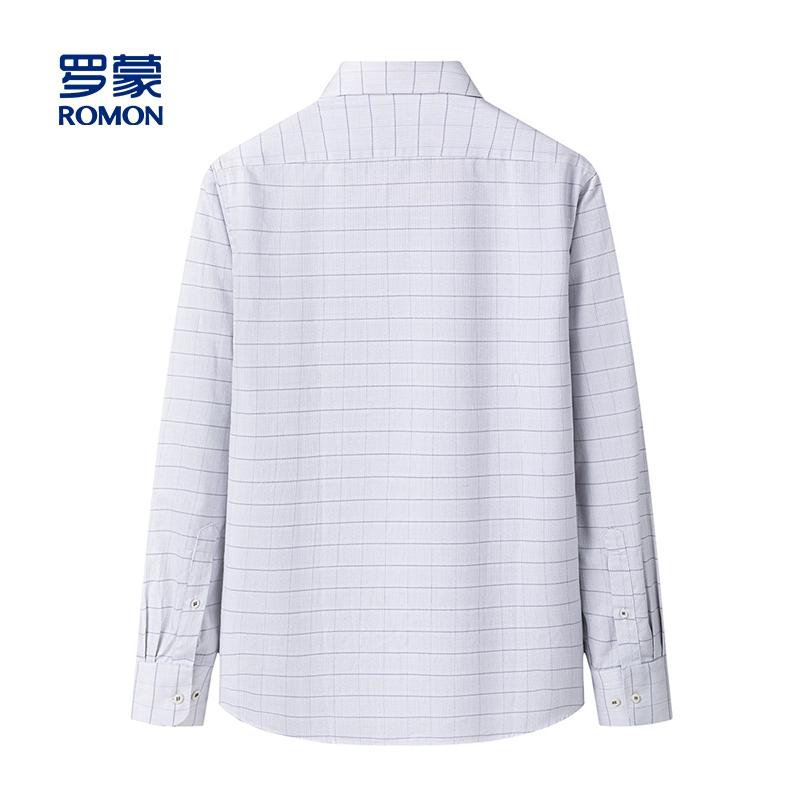 [Outlet style fashion plaid] Simple men's shirt casual business