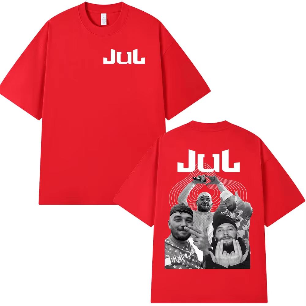 Графическая футболка с изображением рэпера Jul Alubm Мужская Женская Одежда Мода Хип-хоп Футболки Повседневная Мужская Хлопок Короткий Рукав Футболка Уличная Одежда