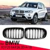 New Look Car Grille Grill Front Kidney Glossy 2 Line Double Slat For BMW X3 F25 X4 F26 2014-2018 Car Accessories