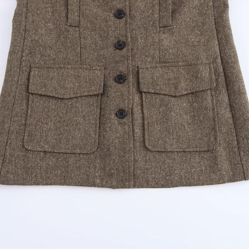 Женский универсальный винтажный тонкий костюм, комплект из двух предметов, осень-зима, однобортный пиджак с длинными рукавами и лацканами, прямые брюки