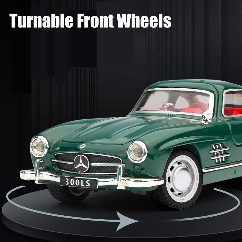 1/32 Mercedes-Benz 300SL игрушечная модель автомобиля литой металлический автомобиль винтажная миниатюра инерционная коллекция подарок для детей мальчиков