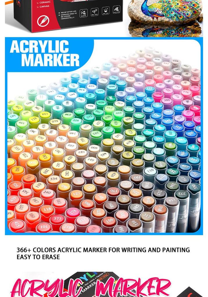 Children's DIY Acrylic Marker Set - Soft Tip, Quick-Dry, Colorful Watercolor Pens for Art and Journaling