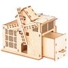 Children's Creative DIY Model Wooden Puzzle 3D Puzzle Board Big Windmill Clockwork Sound Pen Holder, Music Box 117mm * 117mm * 75mm