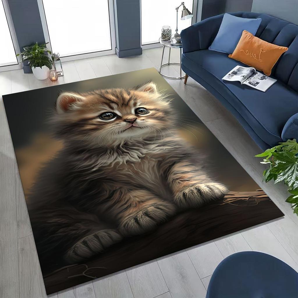 2026 Новый Милый Кот Котёнок Мяу Мультяшный Ковер для Спальни Гостиной Дивана Дома Придверный Коврик Декор, Большой Детский Игровой Нескользящий Напольный Коврик