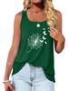 Женская модная майка без рукавов с принтом, летняя повседневная футболка с круглым вырезом, пуловер, свободная женская майка