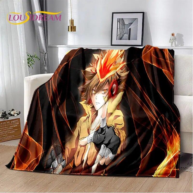 Мягкое плюшевое одеяло с героями аниме Hitman Reborn, фланелевое одеяло, одеяло для гостиной, спальни, кровати, дивана, чехол для пикника, детское одеяло
