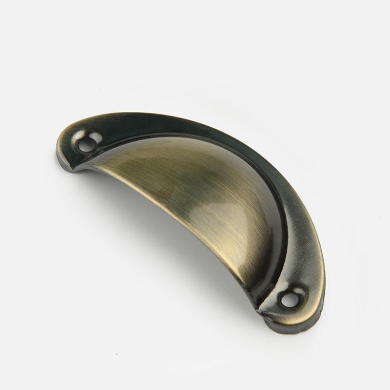 2PCS Retro Metal Kitchen Drawer Cabinet Door Handle And Furniture Knobs Handware Cupboard Antique Brass Shell Pull Handles