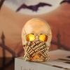 Halloween LED Skull Creepy Elegent Style Light Up Horror Ornament Holiday Party Props Resin Gifts Crafts For Household Decoration
