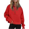 Autumn and Winter New Women's Sports Half Zipper Yoga Loose Short Hooded Sweatshirt