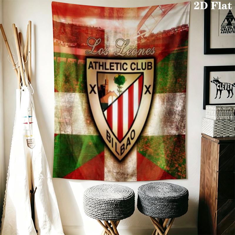 Athletic Club de Bilbao Wall Tapestry Aesthetic Wall Hanging Printed Fabric Blanket Decorative Tapestries for Bedroom Living Room Home Decor