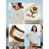 Inman Women's Cool-Feel Embroidered Color-Block Short Sleeve T-Shirt
