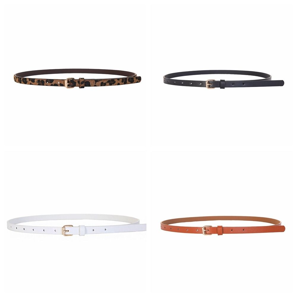 Ремень с металлической пряжкой и леопардовым узором, тонкий боковой декор для платья, элегантный тонкий пояс для дам/девочек