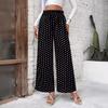 Spring/Summer Polka Dot Print High-Waisted Wide-Leg Pants Elegant Loose-Fit Casual Comfortable Slimming Long Pants