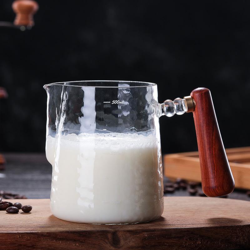 Чашка для латте, емкость для кофе-латте, утолщенное ручное изготовление, стеклоборосиликатное с молотковым узором, посуда для чашки молочной пены, подходящая для кофемашины