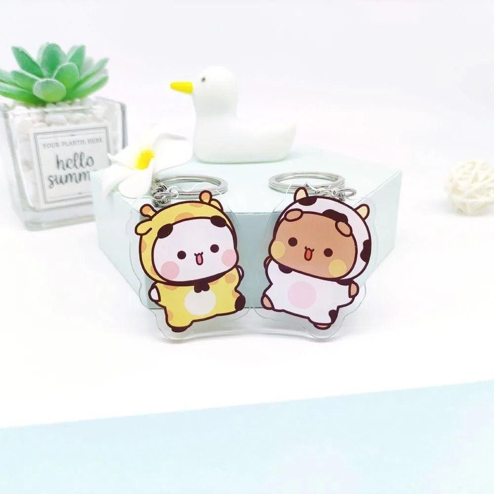 Animal Super Cute Couple Keychain Cartoon Cute Cartoon Bubu Dudu Key Chain Car Keyring