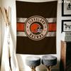 Cleveland Browns Wall Tapestry Aesthetic Wall Hanging Printed Fabric Blanket Decorative Tapestries for Bedroom Living Room Home Decor