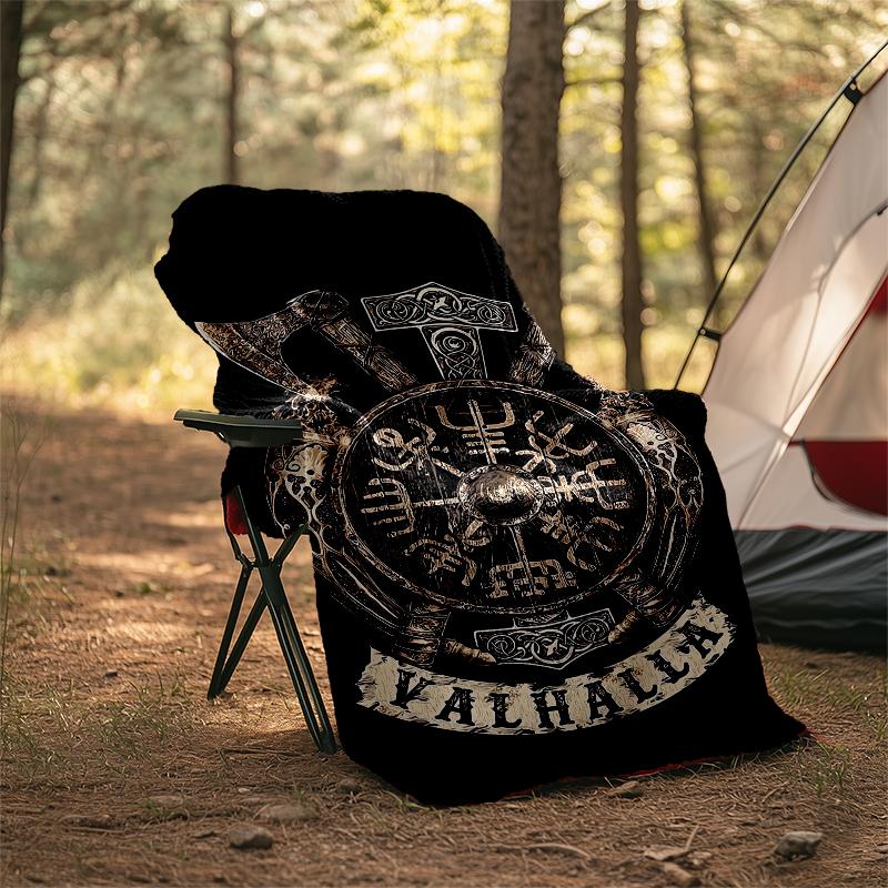 Viking Theme Printed Blanket - Perfect for Couch, Bed, Travel & Outdoor Use | Machine Washable, Cozy & Durable.
