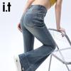 Джинсы Izzue IT женские с высокой талией, зауженные книзу, расклешенные
