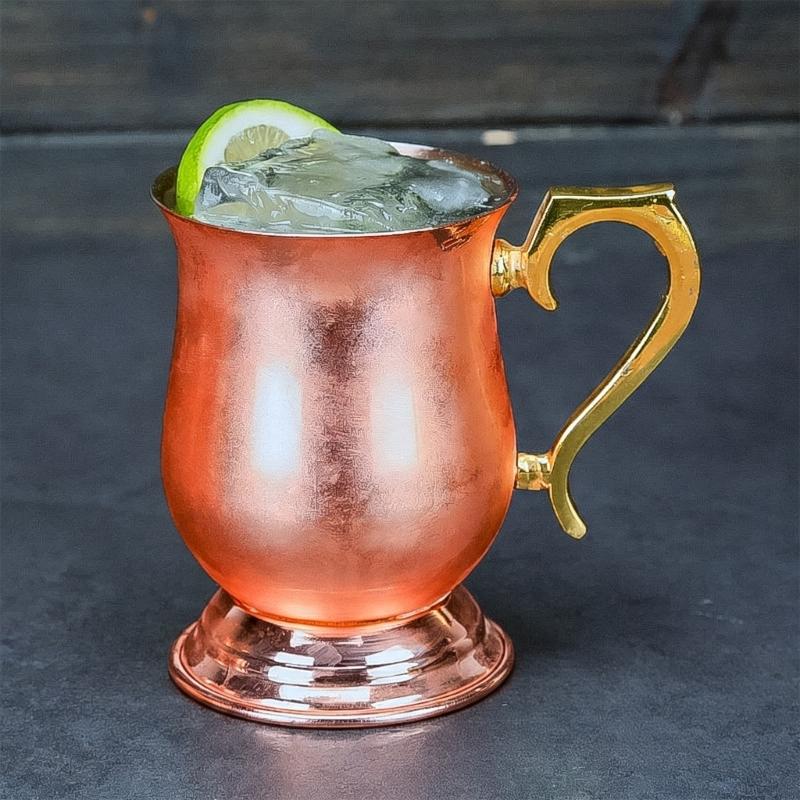 Кружка для Moscow Mules из нержавеющей стали с боковой ручкой для подачи коктейлей, Бокал-кубок для бара для домашних вечеринок