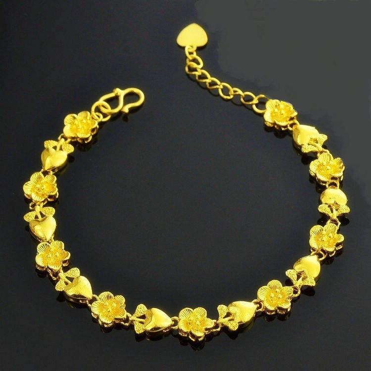 Dubai Jewelry Gold PlatedBracelet Women's Variety of Fashion Thin Sections Long-Lasting Colorless Flowers Gold Plated Plated