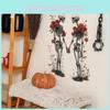 Rose Romantic Halloween Skull Wall Decal For Bedroom And Home Decoration Office