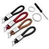 Braided Leather Key Ring Emblem Pendant Auto Products for Mitsubishi L200 Triton Outlander Sport Ralliart Mirage