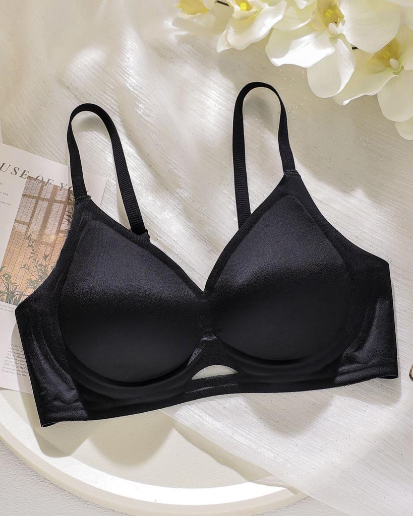 Summer light luxury smooth jelly glue underwear women's non-magnetic no steel ring adjustment soft support bra