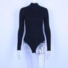 Женское сексуальное боди с длинным рукавом, Эротическое женское платье с воротником-стойкой, теплая одежда, облегающий модный однотонный костюм, сексуальная уличная одежда, будь то